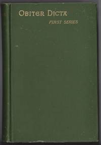 OBITER DICTA First Series by Augustine Birrell Hardcover 1888 Edition